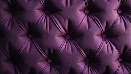 Luxurious purple capitone textile with vintage checkered diamond pattern and button tufting for wall and furniture decor