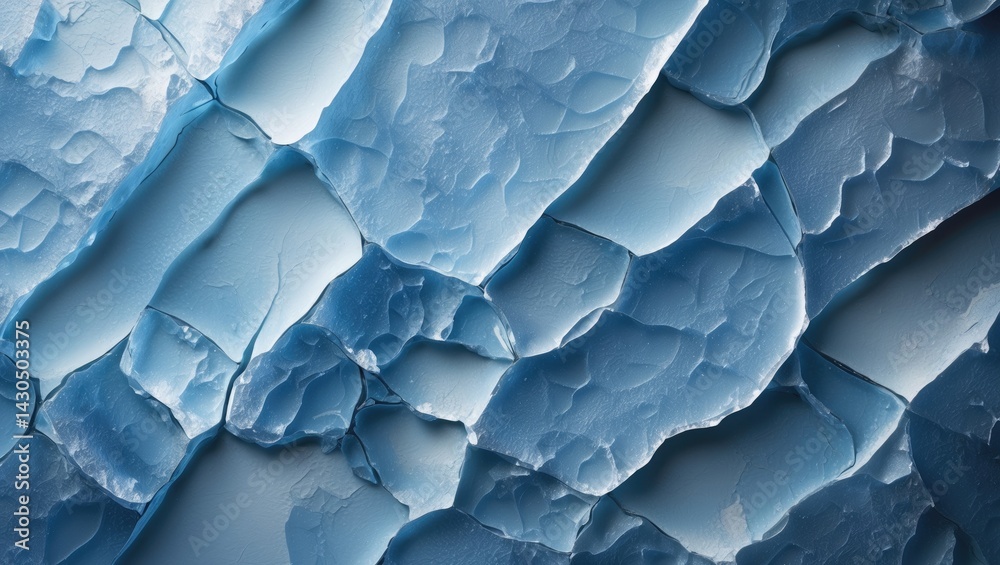 Poster abstract blue ice pattern with cracked texture background