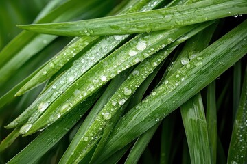 Obraz premium Close-Up of Dew on Morning Grass