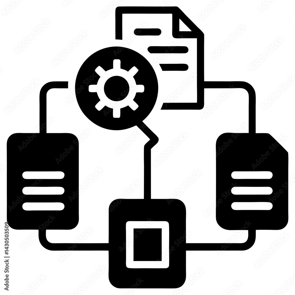 Wall mural cloud computing concept vector illustration with a round blue icon as a technology symbol for intern