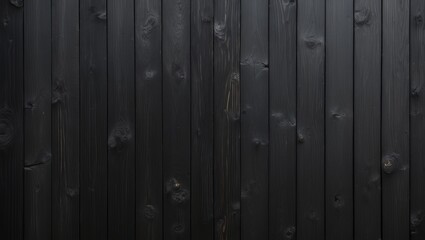 Minimalist dark background featuring charred boards arranged side by side, mimicking parquet flooring with burnt wood texture for a modern abstract aesthetic and black wooden wall decor