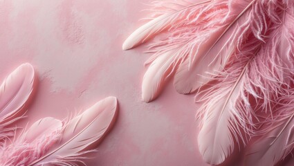 Feather design on pink background for women's day