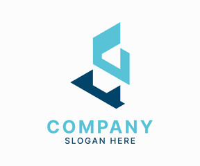 Abstract Real Estate Logo Design with Geometric Shapes.