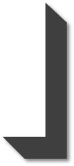 Black shadow letters I, white background