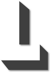 Black shadow letters L, white background