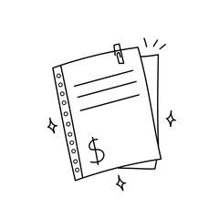Invoice Business Doodle Illustration