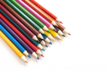 Сolored pencils for drawing isolated on white background