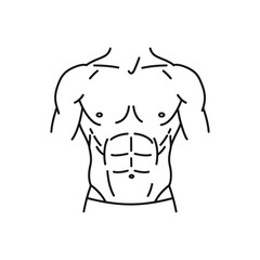 Health & Exercise Vector Icon of Muscular Male Torso