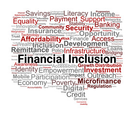 Financial Inclusion Word Cloud. Essential Terms for Inclusive Economic Development