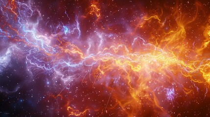 Fototapeta premium Mesmerizing space time entanglement visualization where energy filaments connect quantum states across the universe