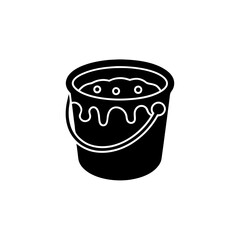 creative details Bucket with Water Icon vector Illustration 