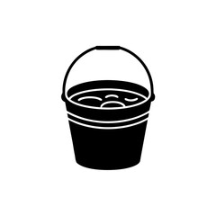 creative details Bucket with Water Icon vector Illustration 