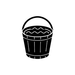 creative details Bucket with Water Icon vector Illustration 