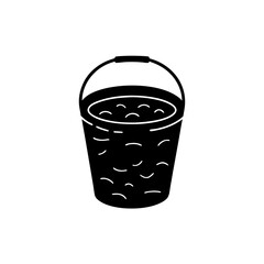 creative details Bucket with Water Icon vector Illustration 
