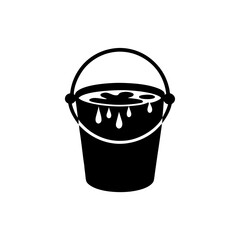 creative details Bucket with Water Icon vector Illustration 