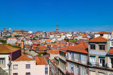 Fototapeta premium Aerial view of the old town of Porto, Portugal