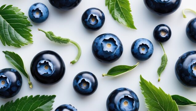 Close-up of blueberry leaf isolated on white background