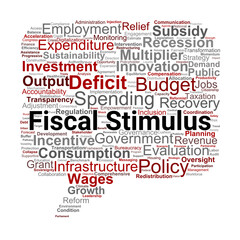 Fiscal Stimulus Word Cloud. Key Economic Terms for Policy and Recovery Insights