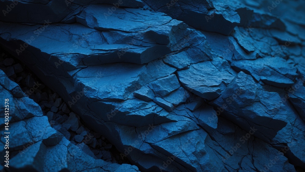 Aufkleber abstract blue rock texture with grunge background and crumbled layers