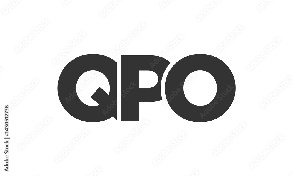 Fototapete qpo logo design template with strong and modern bold text. initial based vector logotype featuring s