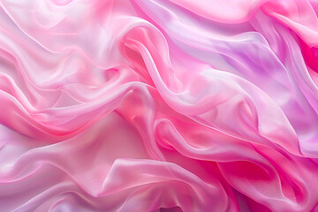 Fototapeta premium Gentle folds of pink fabric reveal its smooth, silky texture and elegant draping.