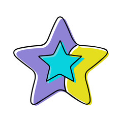 Obraz premium Colorful star icon with layered design on a white background 