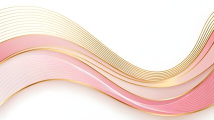 Obraz premium an abstract pink and gold gradient background with flowing waves and elegant curves.