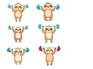 set of funny cartoon animals