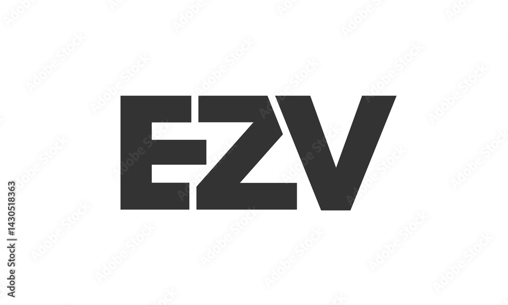 Fototapete EZV logo design template with strong and modern bold text. Initial based vector logotype featuring simple and minimal typography. Trendy company identity.