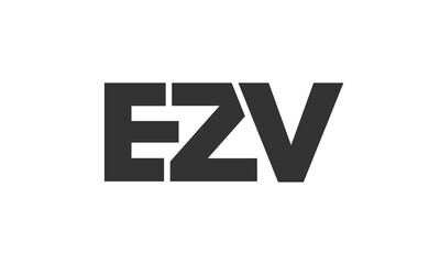 EZV logo design template with strong and modern bold text. Initial based vector logotype featuring simple and minimal typography. Trendy company identity.