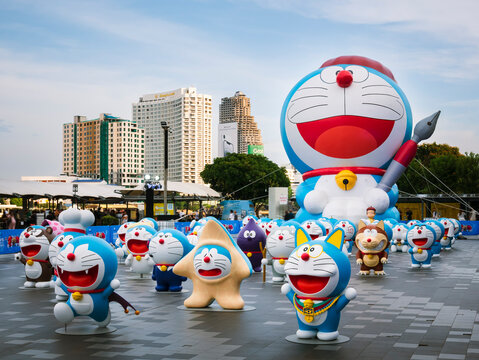 100% Doraemon and friends Tour in Thailand The largest Doraemon showcase Event Exhibition in Bangkok : Bangkok, Thailand- Apr 23, 2025 