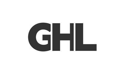 Obraz premium GHL logo design template with strong and modern bold text. Initial based vector logotype featuring simple and minimal typography. Trendy company identity.