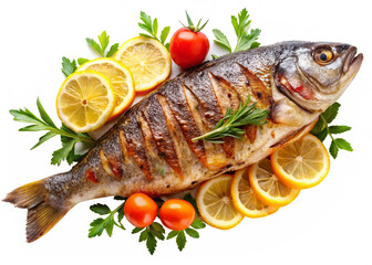 grilled fish with vegetables