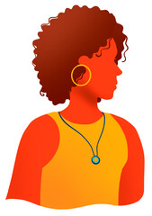 Woman with Curly Hair Illustration