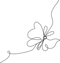 Single Line Drawing of a Flower Elegant Minimalist Design