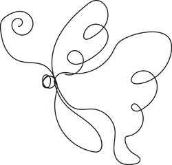 Single Line Butterfly Drawing Minimalist Nature Insect Art