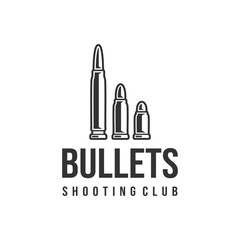 firearm bullets vintage logo design vector stock template illustration