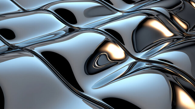  smooth chrome metal with reflections