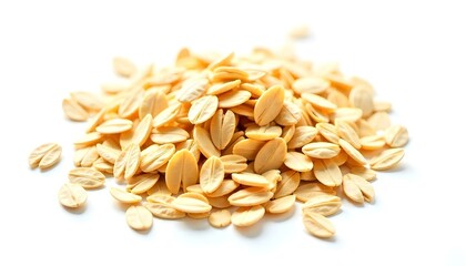 Oatmeal flakes isolated on white background
