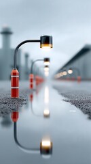 A futuristic night environment with towering luminous buildings, coordinated drones illuminating the airspace, reflective surfaces, rich color palette, cinematic cyberpunk vibe