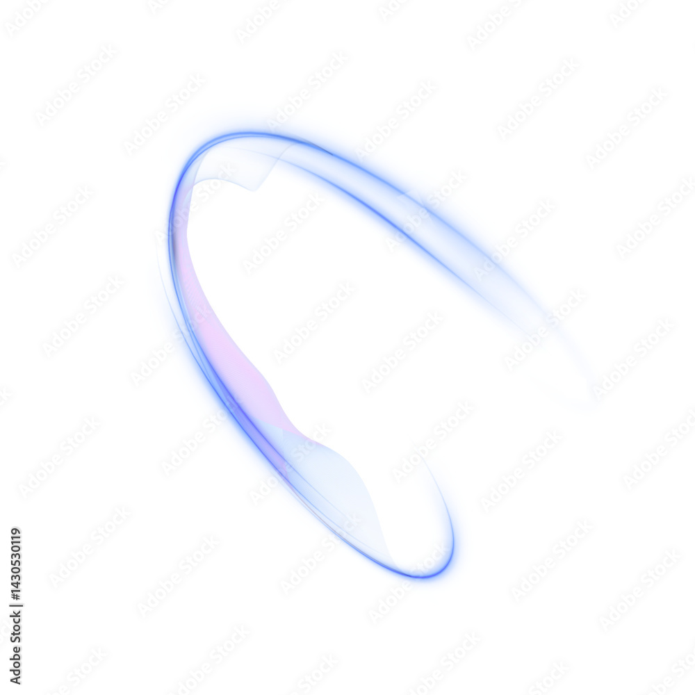 Leinwandbilder light blue arc with delicate neon gradients and smooth flow forming an open ellipse. great for minim