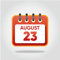 August 23 Calendar Illustration