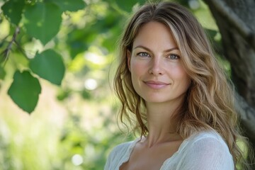 Naklejka premium Active Female. Portrait of a Beautiful Caucasian Woman Enjoying Summer in the Country