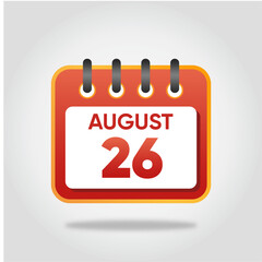 August 26 Calendar Illustration