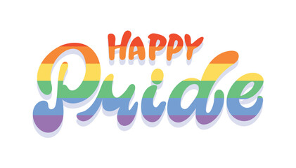 Happy Pride month - cute hand drawn doodle lettering print. 100% vector image. Funny hand drawn lettering about love. Pride month, trans love.