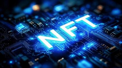 Obraz premium blue circuit board