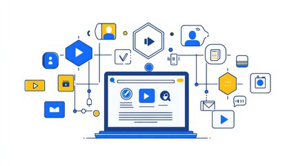 Fototapeta premium Online video platform network