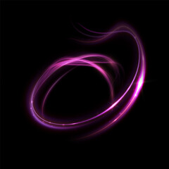 An abstract swirl of purple light that forms an energetic ring with soft glowing threads and sparkles. Perfect for futuristic motion design, digital fantasy art or light compositions.