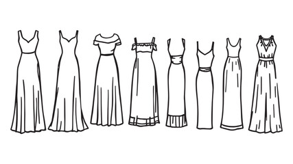 Dress Line Art Illustration Creative Minimalism in Fashion Art Form