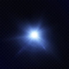 Luminous blue flare with radial glow and atmospheric blur. Perfect for spell effects, cosmic explosions, or dramatic stage lighting in digital compositions.